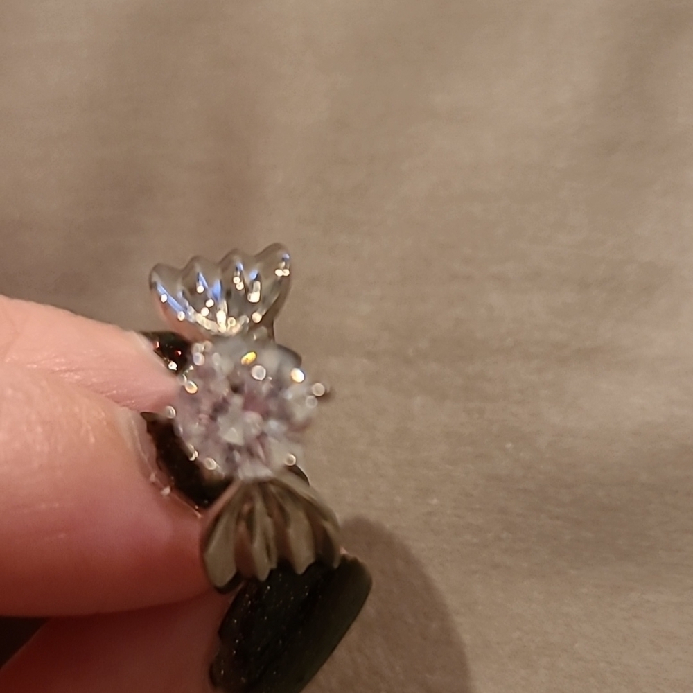 Cubic zirconia stainless steel wide band ring - Picture 7 of 8